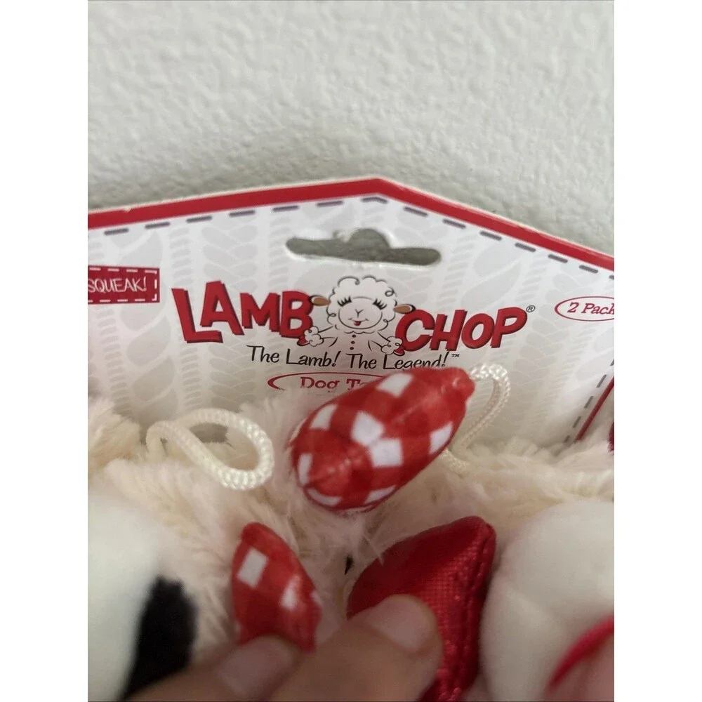 Multipet Set Of Two  Lamb Chop  Plush Squeaky Dog Toy